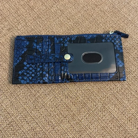 Brahmin Blue and Black Croc Embossed Wallet - Picture 2 of 3
